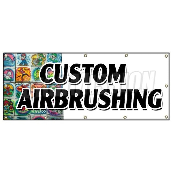 CUSTOM AIRBRUSHING BANNER SIGN artistic car auto murals air brushing